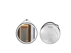Espejo de baño redondo LED, iluminación ajustable, diseño antivaho, 70 cm OEM
