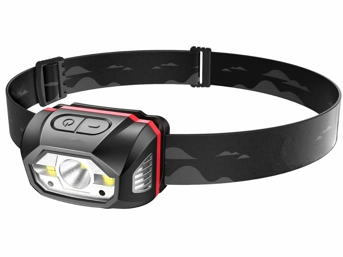 Linterna frontal recargable Linterna frontal LED superbrillante 440 lúmenes Duración máxima de la batería 70 horas Batería de 1800 Mah Ipx6 Resistente al agua Negro YEMAESRE