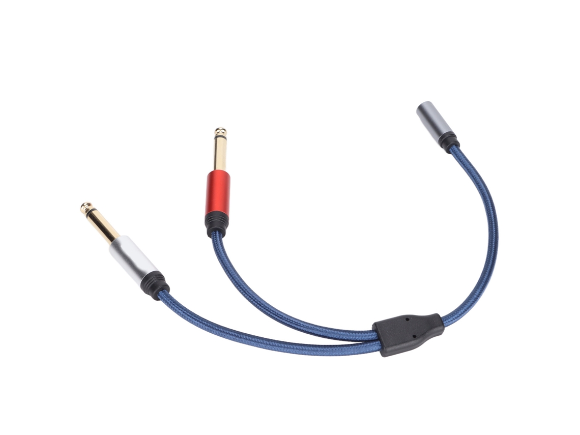 Cable De Audio De 3.5mm Hembra A Doble 6.35mm Macho Para Equipos De Audio