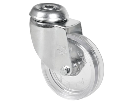 Rueda giratora agujero m10 cromada 20bhd80-slc policarbonato transp.eje liso ALEX