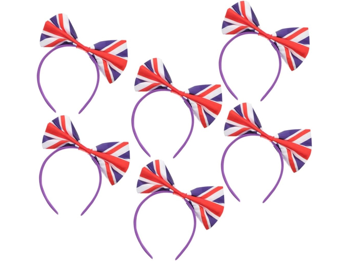 De 6 Faixas De Cabelo Com Nó E A Bandeira Britânica, Acessórios Para Cabelo Para Esportes E