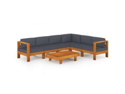 Maison Exclusive - Muebles De Jardín 7 Pzas Con Cojines Gris Oscuro Madera Acacia