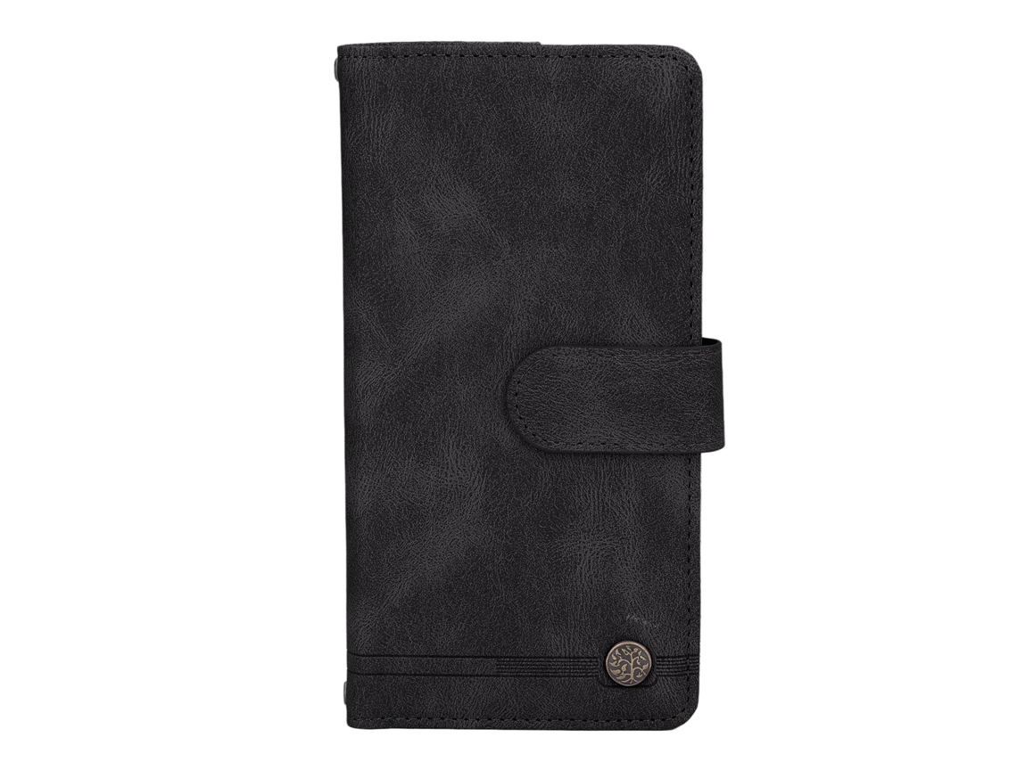 Capa Carteira Flip Com Suporte Magnético E Compartimentos Para Cartões Para Galaxy S21 Ultra Preto