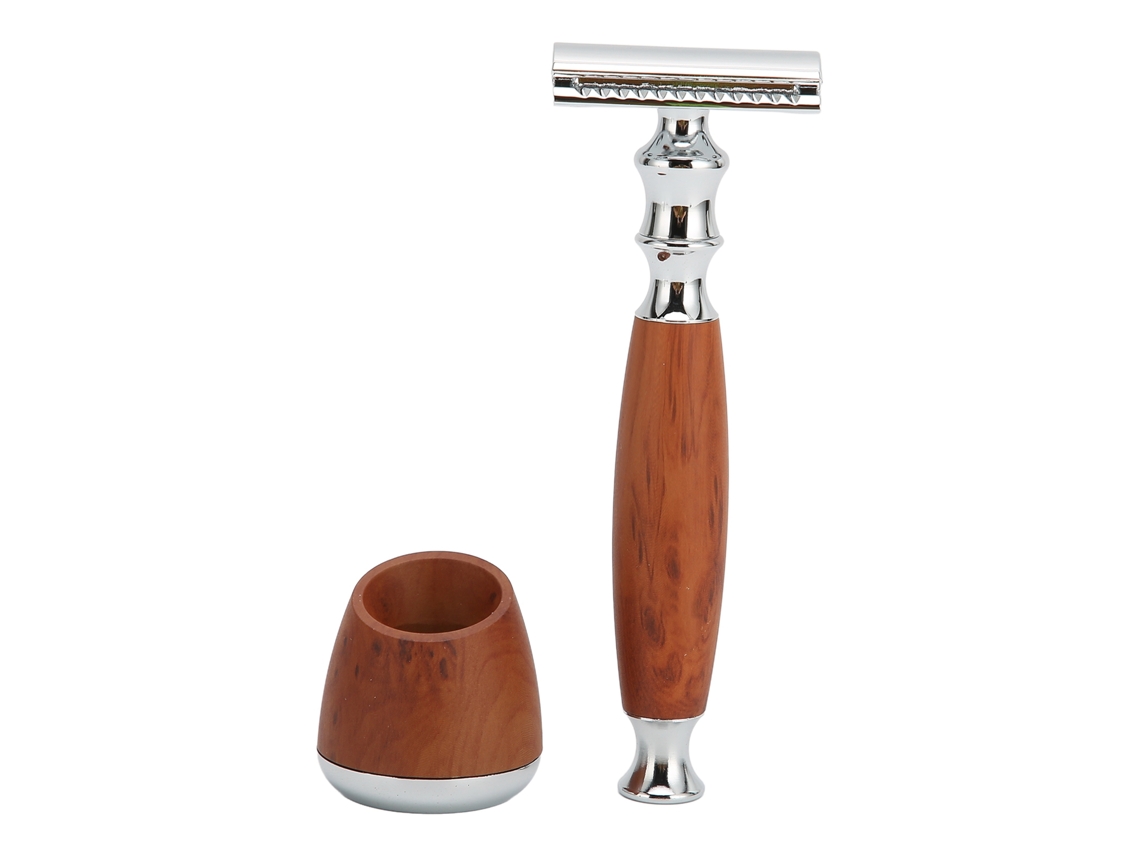 HYMNORA Afeitadora de Doble Filo Seguridad Acero Inoxidable Nostálgica con Soporte Kit para Hombre (Cuchilla No Incluida)