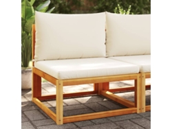 Sofá de jardín sin brazos con cojines, madera maciza de acacia, DKD Home Decor