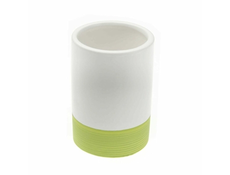 Suporte para a escova de Dientes Versa Branco/Verde Cerâmica (7 x 10,3 x 7 cm)