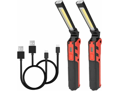Linterna LED magnética recargable - Lámpara de inspección flexible - Linterna USB plegable automática inalámbrica