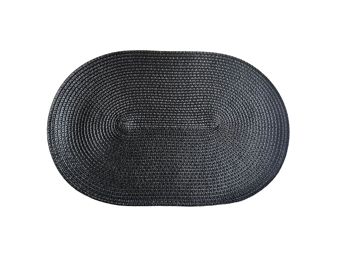 Manteles Individuales Ovalados Trenzados 30x45cm para Mesas de Comedor, Resistentes al Calor (Negro) RNEMITERY