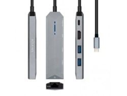 AISENS USB-C DOCK 5 EN 1 USB-C A 1xHDMI 1xRJ45 2xUSB 1xPD GRIS 15CM