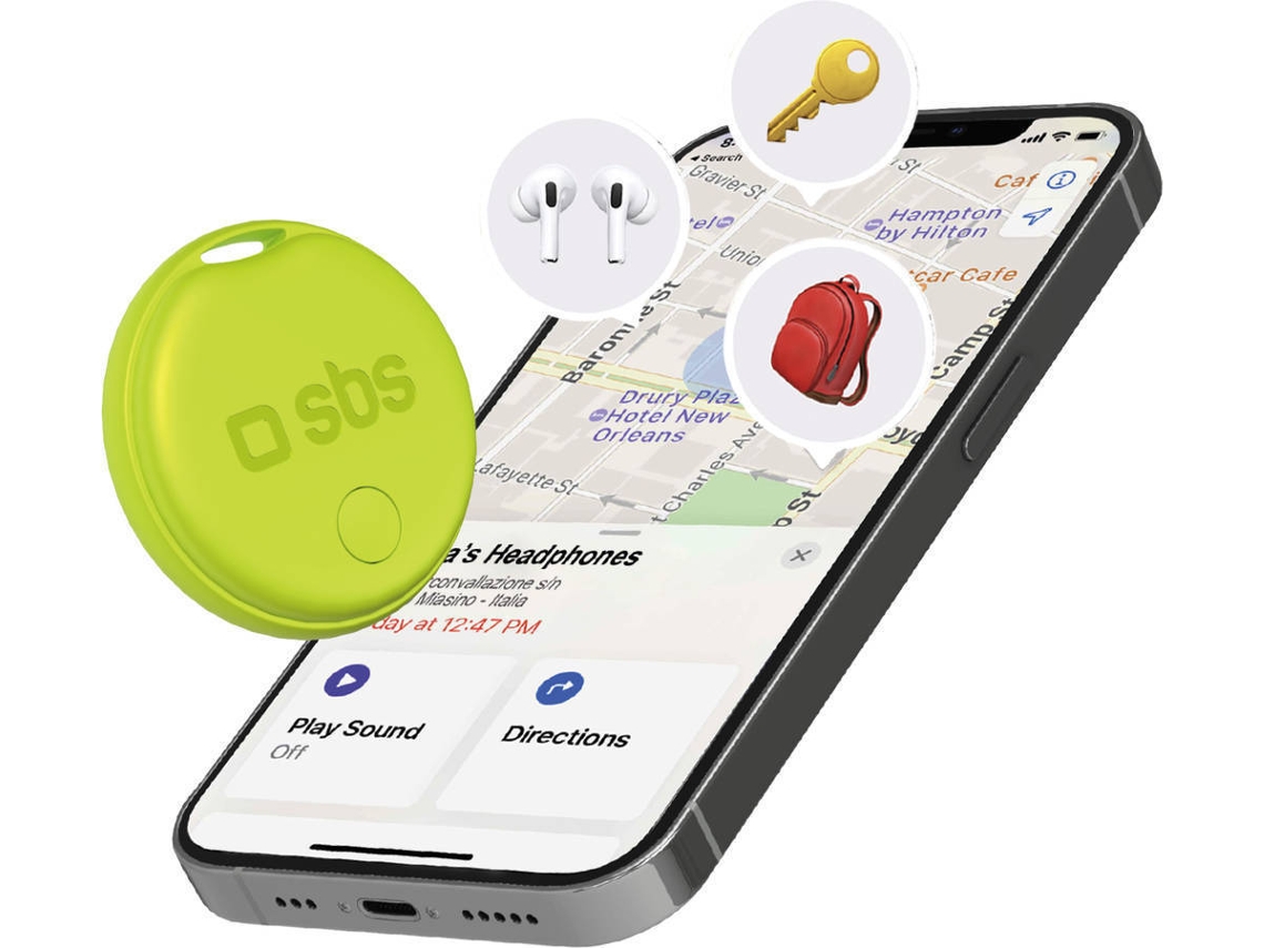 Localizador SBS Track My Circle - Compatible con Apple Find My y Android Find Hub (Verde)