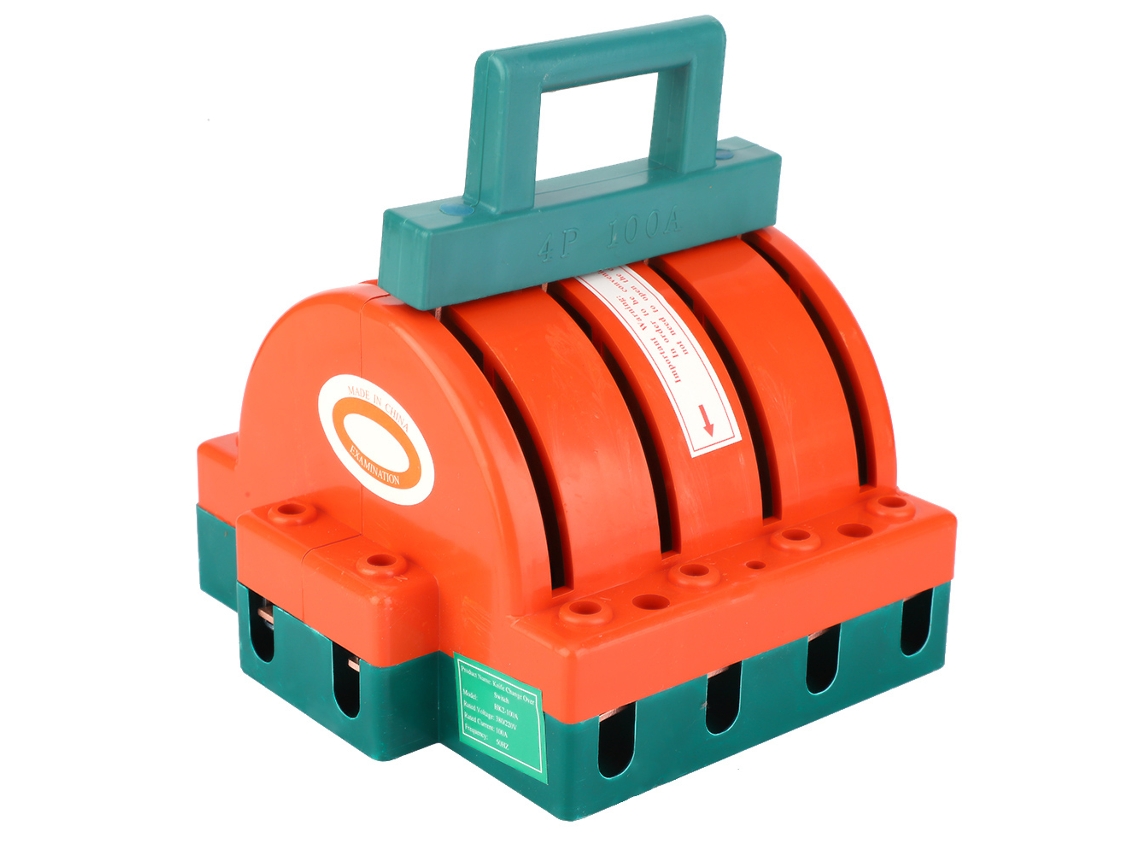 Interruptor de desconexión de cuchilla de doble liberación 4p AC380V 100A Naranja-Rojo