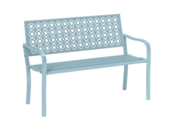 Banco De Jardín De 2 Plazas, Resistente A La Intemperie, Soporta Hasta 240 Kg, Color Azul, 127 X 63 X 85 Cm.