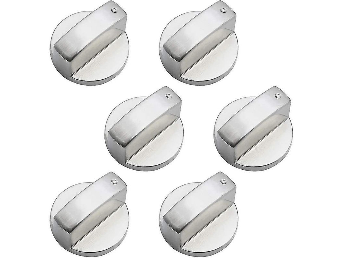 2026-6 Mandos Metálicos Universales 6mm Para Cocinas De Gas Hornallas Estufas Horno Diseño Moderno Fácil Limpieza