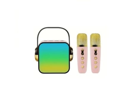 Altavoz inalámbrico portátil + 2 Microfones Wireless Portátil, con Luz Led RGB SKYHE ZX-03 Rosa