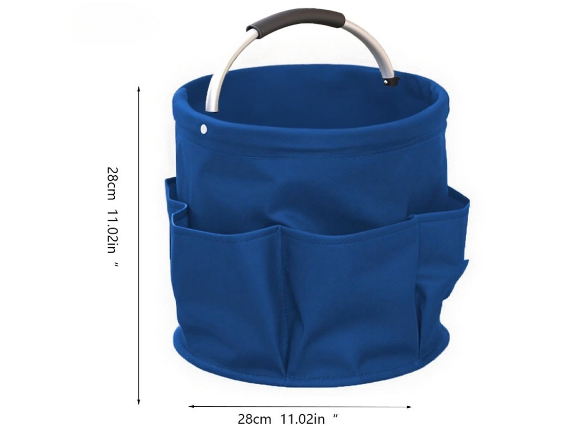 Cesta de almacenamiento plegable y portátil para camping, picnics y organización de herramientas (abierta/azul) Czhhmart