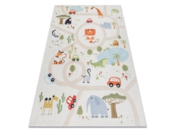 Alfombra Lavable Bambino 1165 Zoo Para Niños Antideslizante - Beige (160 x 220 cm)