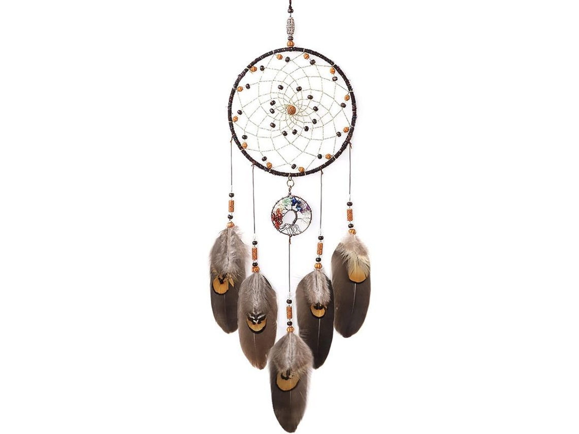 2026-dreamcatcher Arbol De La Vida Marron Artesanal Plumas Decoracion Pared Dormitorio Regalo 15cm