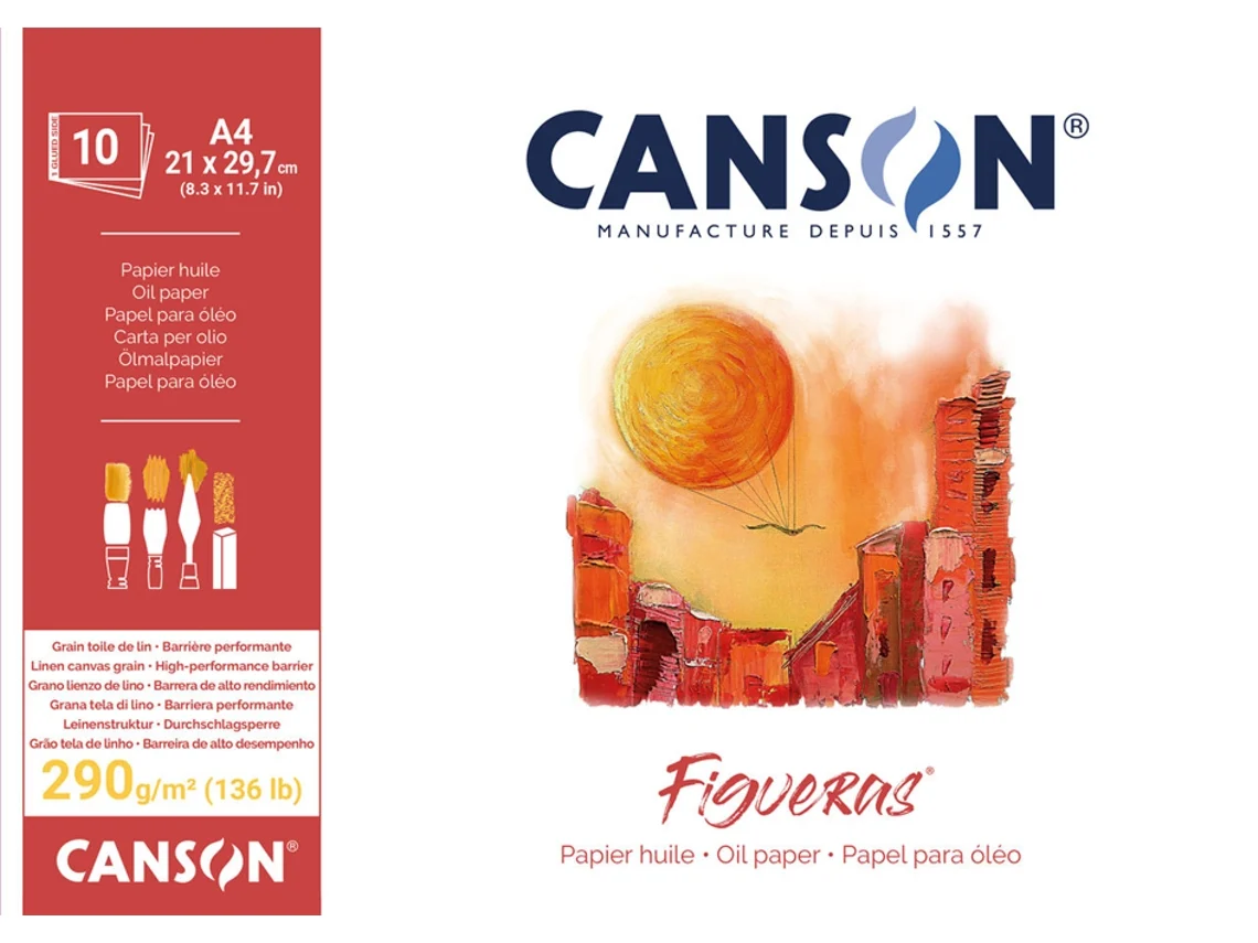Bloc de Papel de Dibujo CANSON Figueras 420 X 594 Mm 290 G/M²