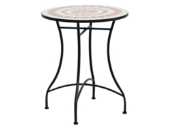 Mesa de jardín Ø60x71cm Metal resistente Naranja/Blanco