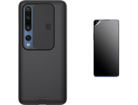 Kit Carcasa y Protector Xiaomi Mi 10 Ultimatte Nillkin Camshield Negro