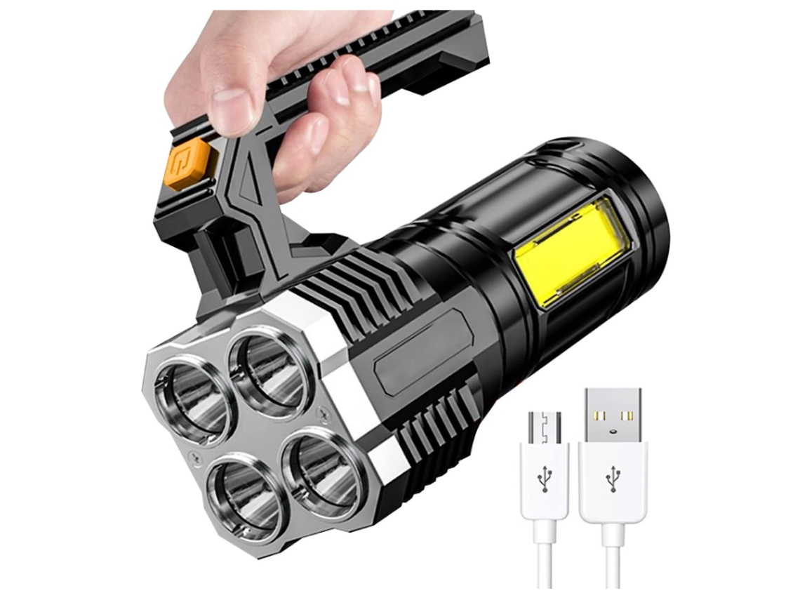 Linterna Led Superbrillante, Linterna Led Recargable, Reflector Superbrillante, Equipo De Iluminación Para Tiendas De Campaña (negro)
