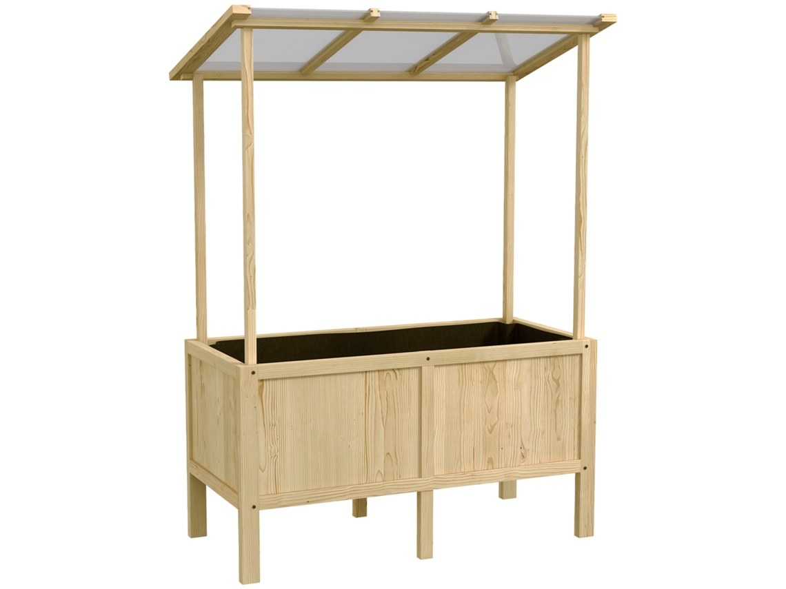 Macetero Elevado De Madera Para Invernadero Frío Con Cubierta De Lana, 110x60x152cm