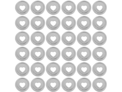 Discos de plástico Silver Heart para carpetas, paquete de 50. SFUSHOS
