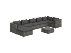 Maison Exclusive - Set De Muebles De Jardín 8 Pzas Y Cojines Ratán Sintético Gris
