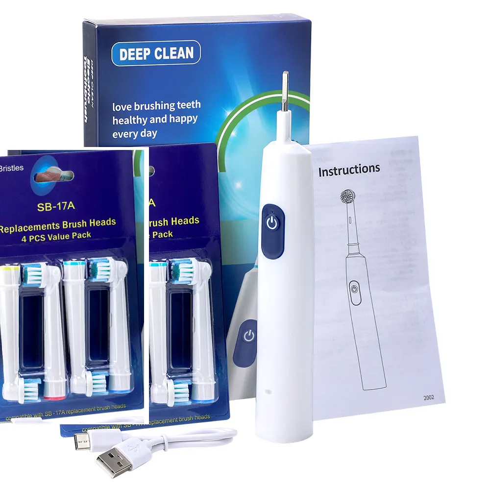 Cepillo De Dientes Eléctrico Rotatorio Recargable Sónico Con Temporizador Y 5 Modos