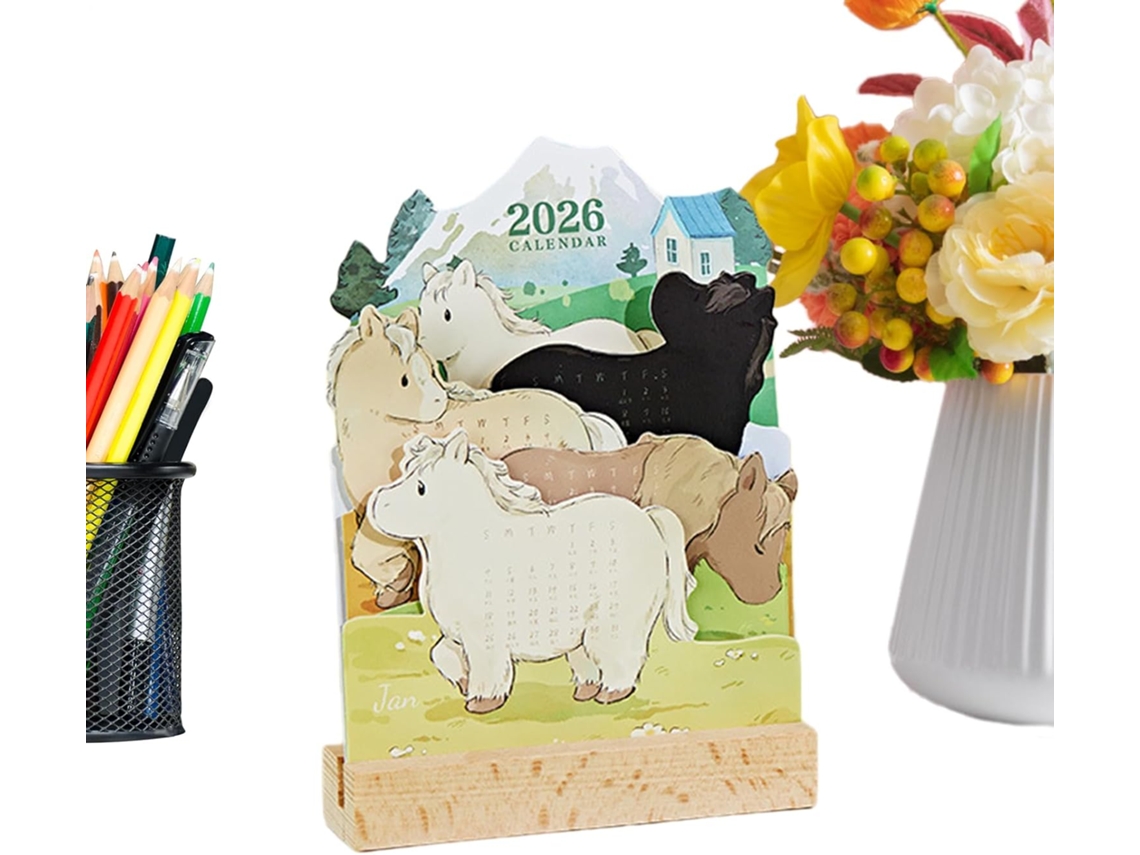Calendario De Oficina 2026 | Decoración De Escritorio De Papel Grueso Planificación Diaria Y Mensual 3d 2026