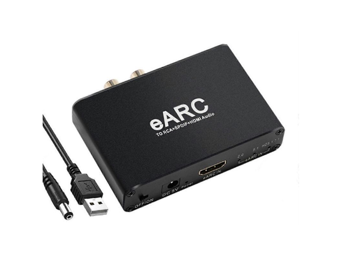 Extractor De Audio Earc Arc Compatible Con Hdmi, Convertidor De 192 Khz, Adaptador Extractor De Audio Earc A Rca Para Dt