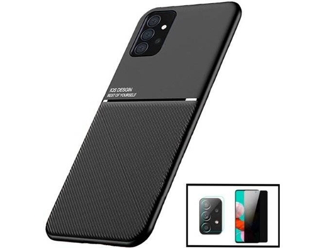 Kit Carcasa Magnética Anti Choque + Protector de Pantalla Privacidad Samsung Galaxy A52 G4M Negro