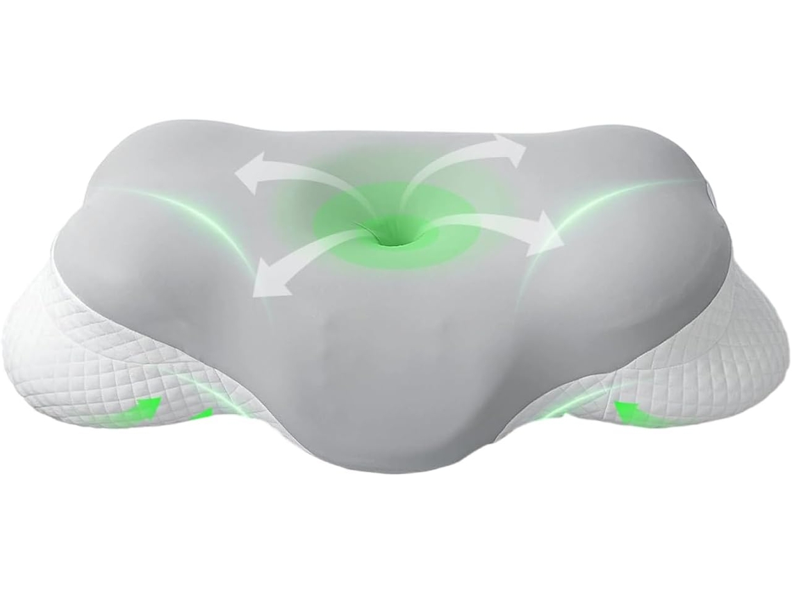 Almohada Cervical Para Dormir: Material Viscoelástico Ortopédico Para El Cuello, La Oficina, Conductores, Etc.