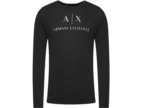 Camiseta Básica ARMANI EXCHANGE Algodón Hombre (S - Negro)