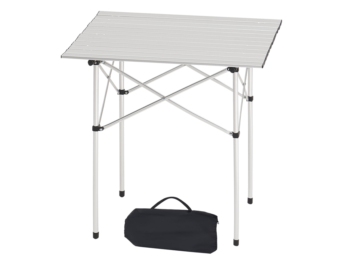 Mesa de camping plegable portátil Succebuy de aluminio, 700 mm (plateada)