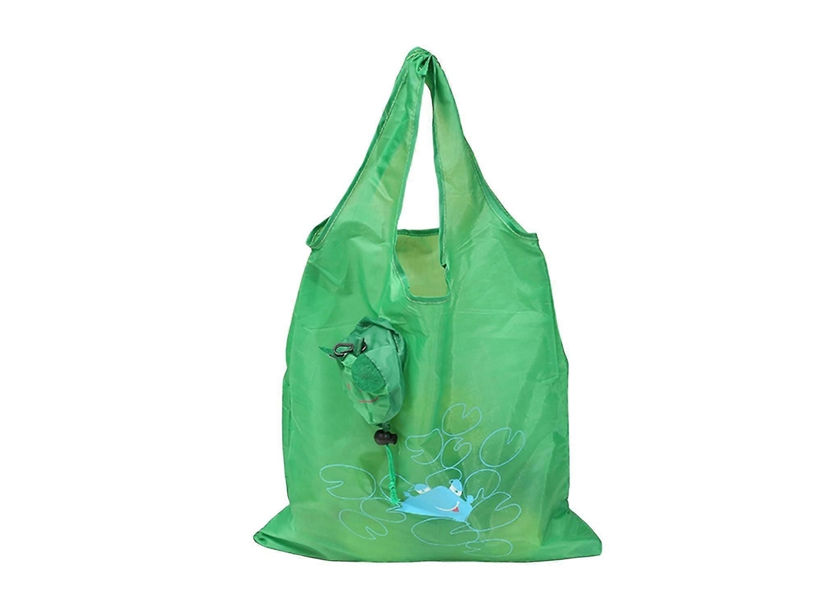 Bolsa de compras con asa resistente, buen agarre, diseño de dibujos animados, bolsa de supermercado plegable, estampado de animales, para guardar fruta, GOKOCO