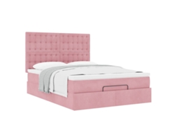 Maison Exclusive - Estructura Cama Otomana Colchones Terciopelo Rosa 140x200cm