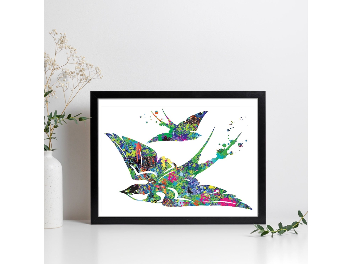 Poster de Gaviota Estilo Acuarela. Mix de Láminas Con Estilo Acuarela