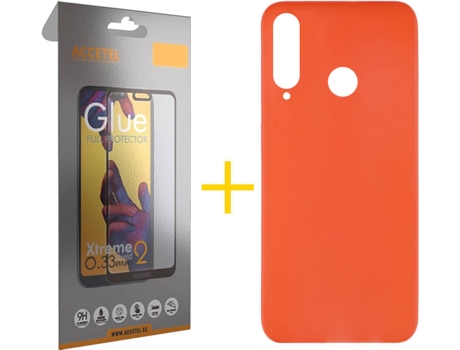 Kit Funda + Protector de Pantalla Huawei Y6P ACCETEL Full Liso (Rojo)