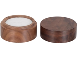 Caja Redonda De Madera Con Tapa Para Anillos, Ideal Para Guardar Dijes Y Baratijas.