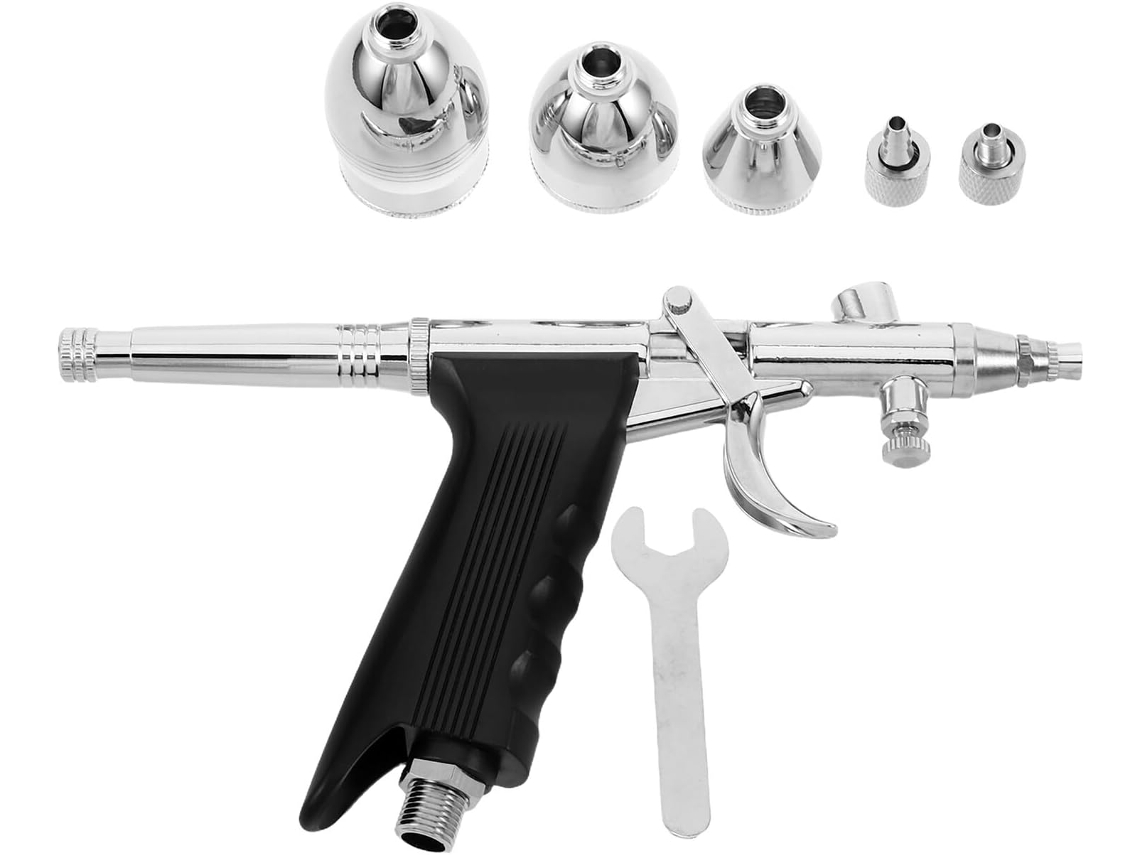 Kit De Aerógrafo Plateado De 0,5 Mm Para Maquetas. Set De Pintura Con Aerógrafo.