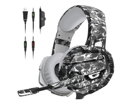 Auriculares Gaming con Micrófono Auriculares Estéreo para Juegos Sonido Envolvente 7.1 Auriculares Ps4 para Pc Xbox Ps5 Portátil Camuflaje BISBISOU...