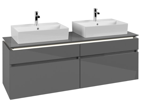 Villeroy &amp Boch Legato Vanity unit B677 1600x550x500mm 2 lavabos iluminación LED