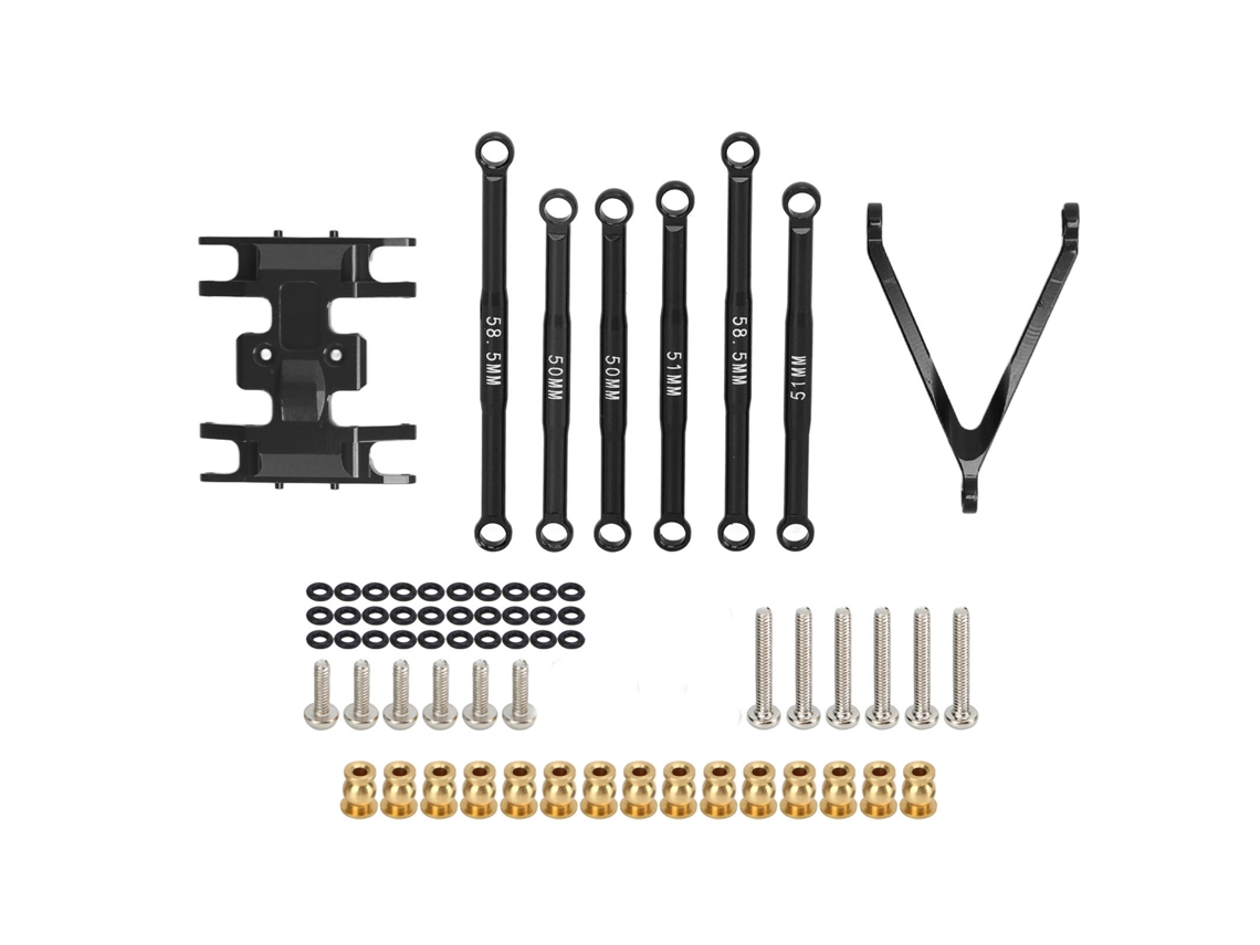 Kit De Palanca De Dirección Para Coche Rc Scx24 De Aluminio Ligero A Escala 1/24 Axial Scx24 Negro 6 Piezas