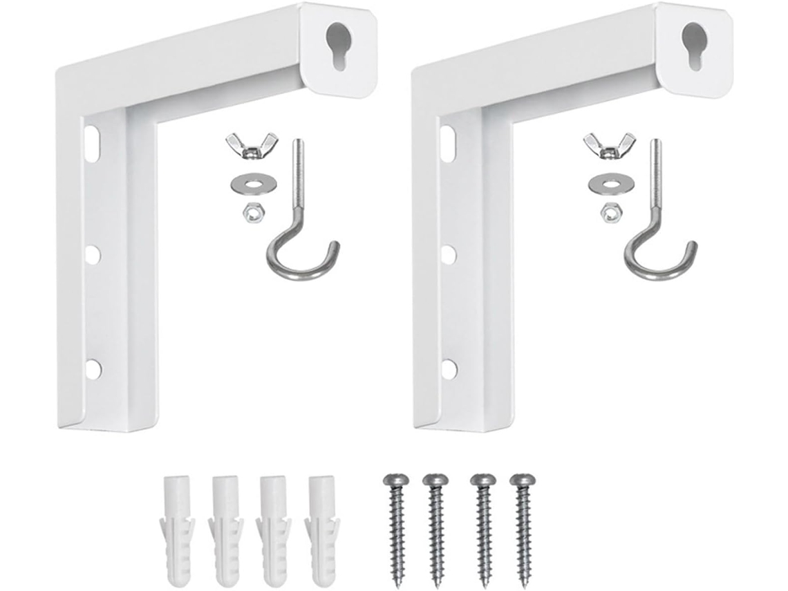 Soporte De Pared En Forma De L Para Pantalla De Proyección - Extensión Ajustable Con Gancho Manual Externo