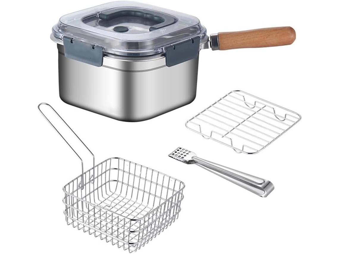 Sartén Para Exteriores, Caja De Almacenamiento De Alimentos, Freidora Portátil, Vaporera, Olla