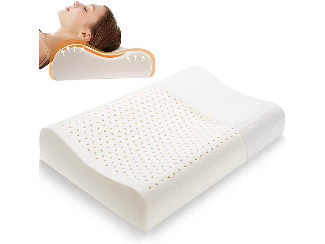 Almohada Latex Natural Curva, Protege Columna/masaje, Adultofunda C/regalo
