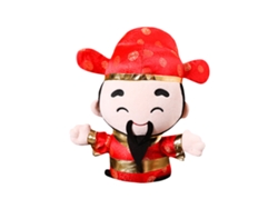 Muñeco De Peluche Suave Decorativo De Cai Shen Feng Shui Para Año Nuevo, 20 Cm, Rojo
