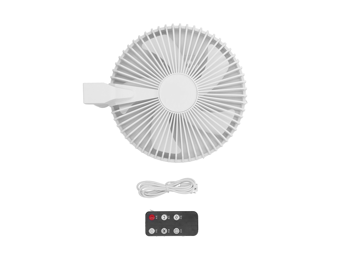 Ventilador de mesa/escritorio con altura ajustable, control remoto, portátil, 4 velocidades, ideal para dormitorio, camping y oficina.