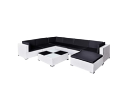 Maison Exclusive - Set Muebles De Jardín 8 Piezas Y Cojines Ratán Sintético Blanco